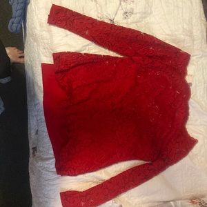 Red laced top size xl